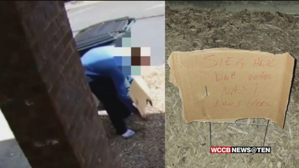 A Southwest Charlotte Man Finds A Sign In His Yard Calling Him A Nazi With A Nazi Salute
