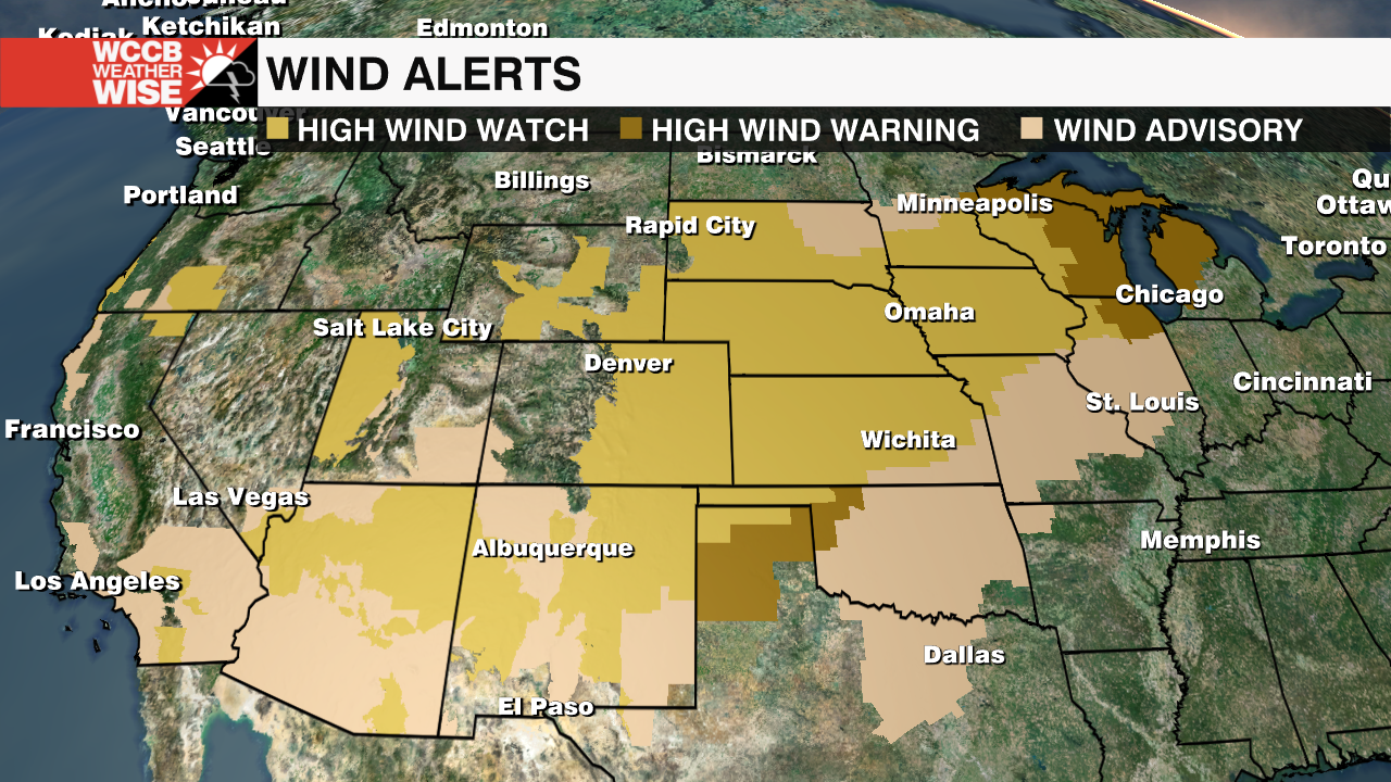 Extreme Winds Across the Rockies & Plains Wednesday - WCCB Charlotte