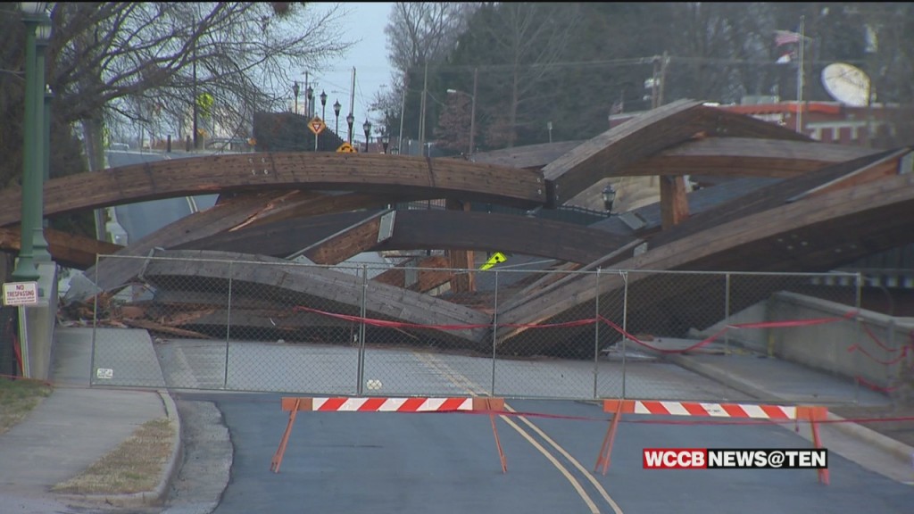 Video Shows Arches Collapse On Hickory Walking Bridge