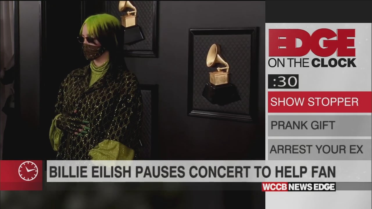 Edge On The Clock Billie Eilish Helps Fan In Audience