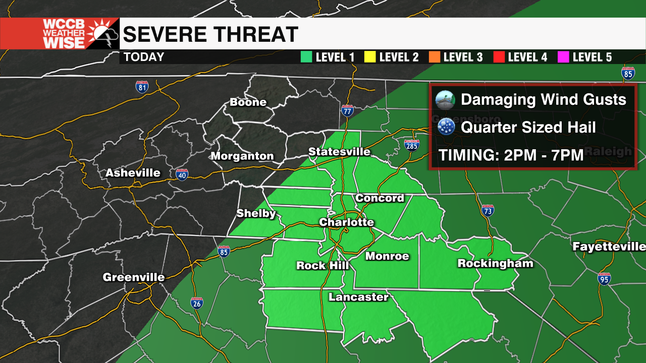 Isolated Strong to Severe Storms Tuesday Afternoon - WCCB Charlotte