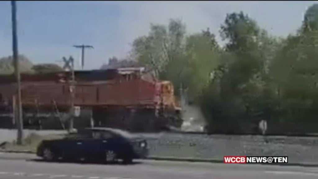 Freight Train Plows Through & Destroys Teen’s Car Caught On The Tracks In Gaston County