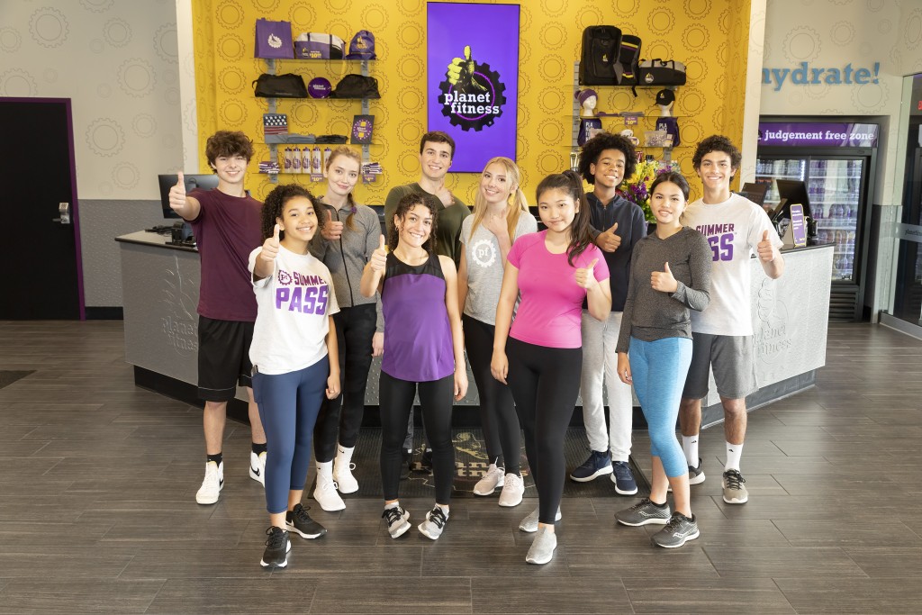 Teens Posing Inside Planet Fitness