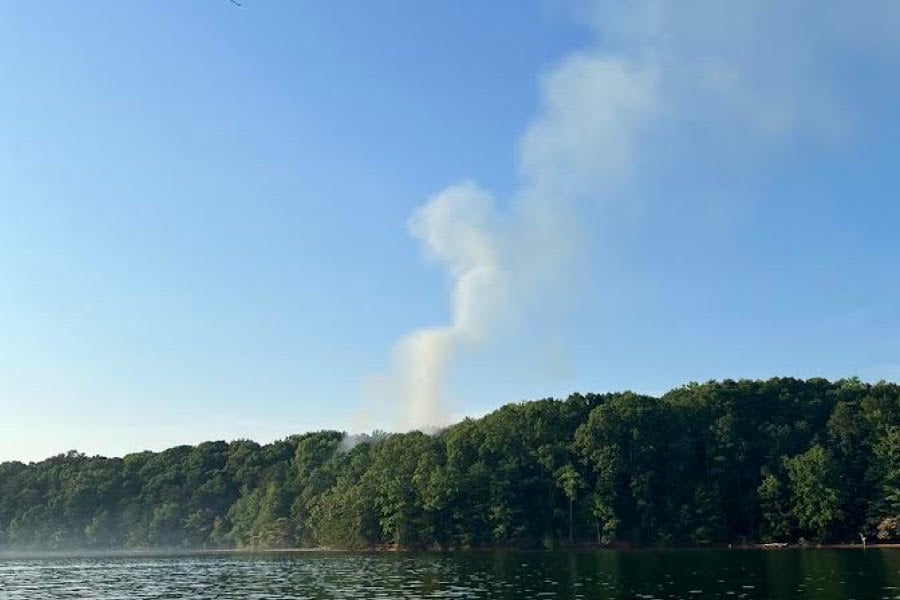 Crews Let Fire Burn On Lake Norman Island - WCCB Charlotte's CW