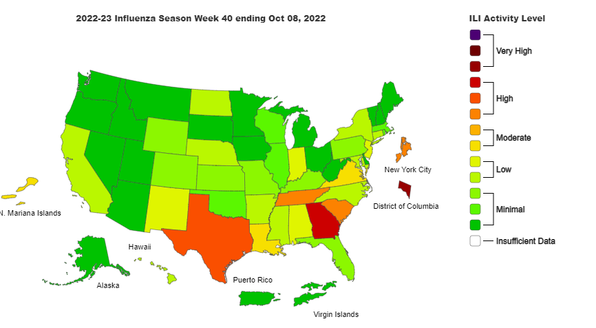 CDC FLU ACTIVITY MAP - WCCB Charlotte's CW