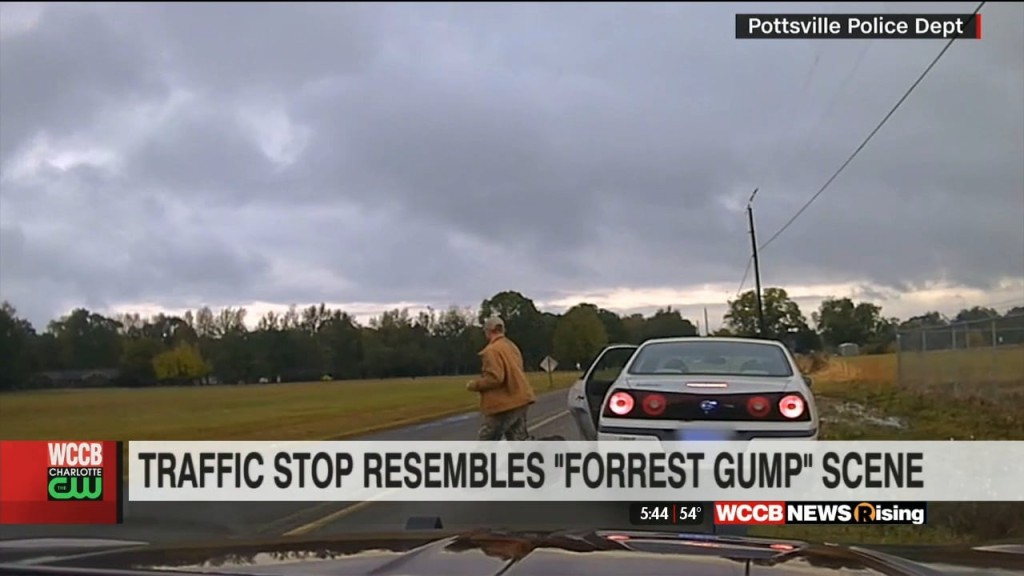 Traffic Stop Turns Into Scene From "forrest Gump"