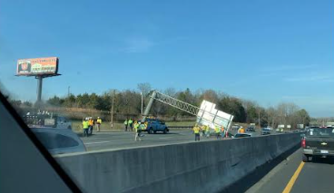 Fallen Highway Sign