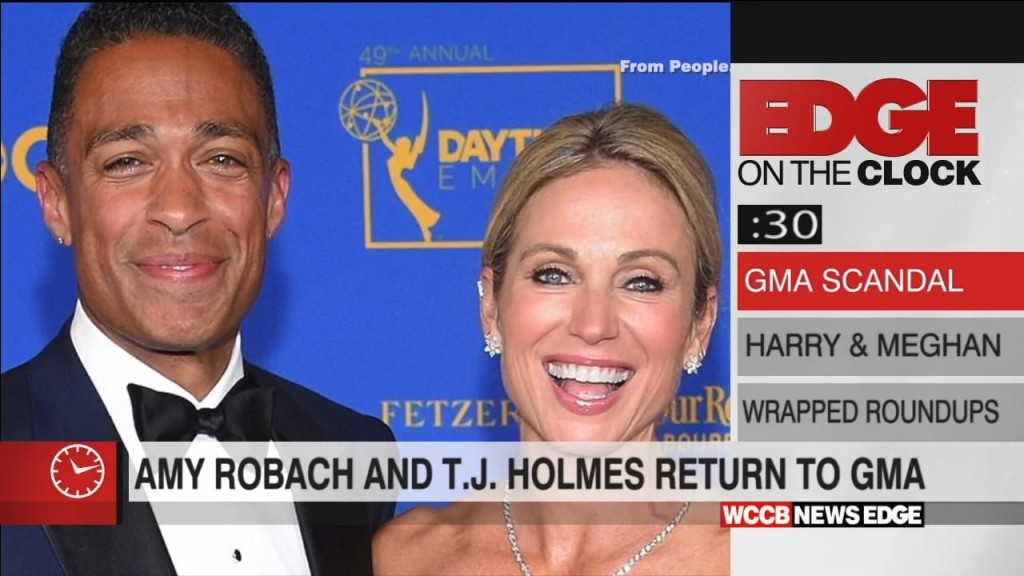 Edge On The Clock: Amy Robach & Tj Holmes Back On Gma Together 1 Day After Affair Allegations Surface