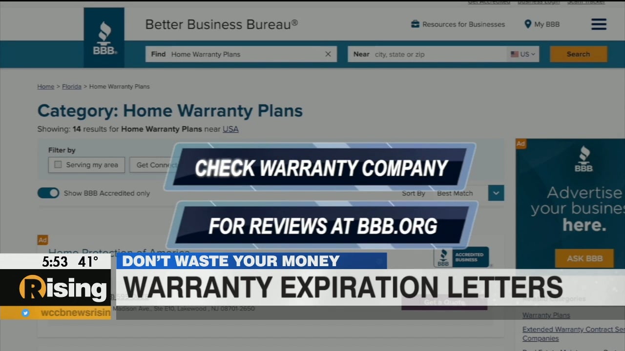 Don't Waste Your Money Warranty Expiration Letters WCCB Charlotte's CW
