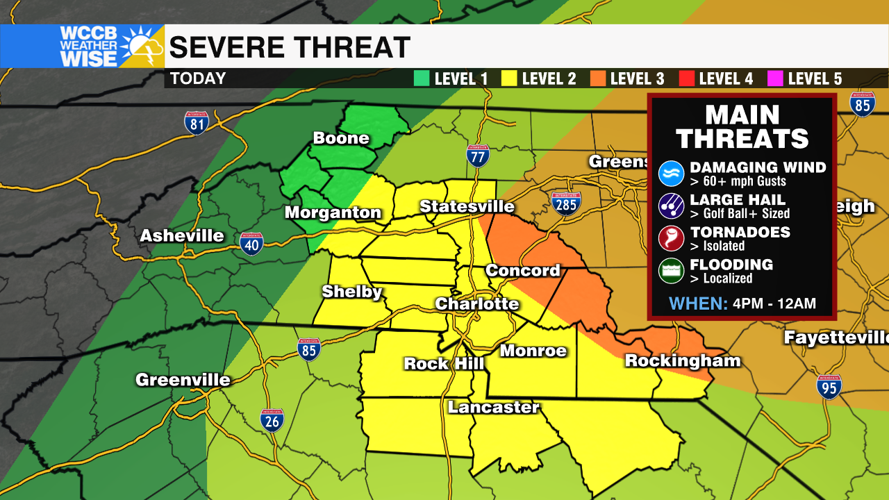 Severe Threat Monday: Timing And Impacts - WCCB Charlotte's CW