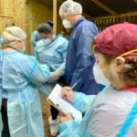 1 Brendon West Raptor Tech At The Carolina Raptor Center Records Each Vaccine As Its Administered