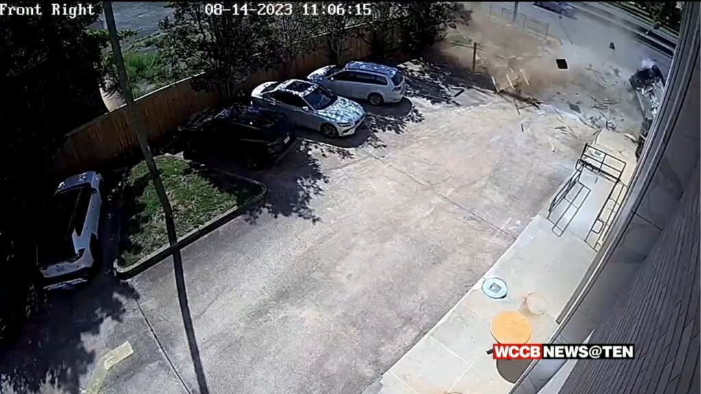 Caught On Camera: Car Crashes Into East Charlotte Building, Driver Runs From Scene