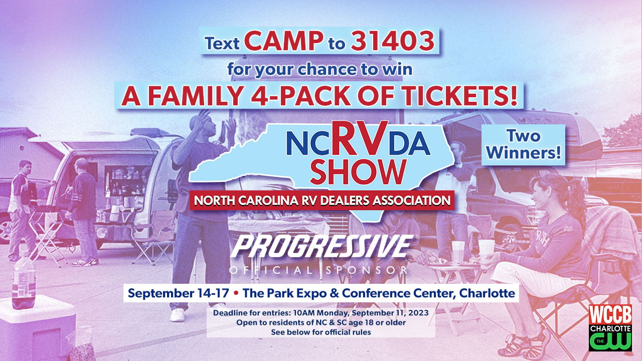 NC RV Show Text2Win Contest Sept 2023 HEADER WCCB Charlotte's CW