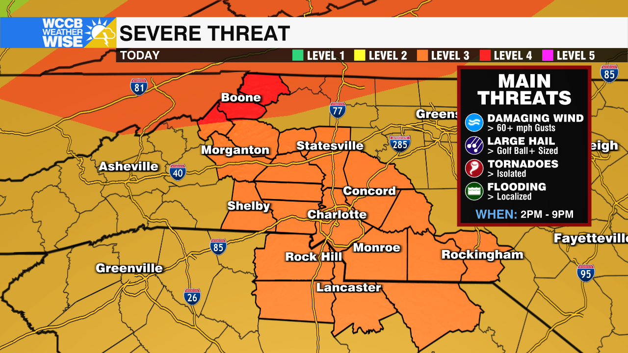 Severe Weather Threat Increasing Monday Afternoon - WCCB Charlotte