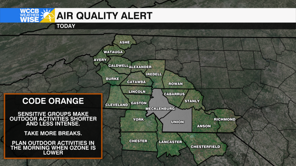 Code Orange Air Quality Alert Day in Effect for Mecklenburg & Union ...