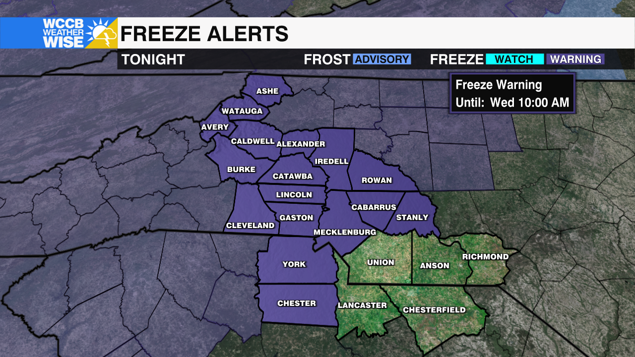 Freeze Warning in Effect Tonight - WCCB Charlotte