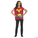 Women S Wonder Woman Shirt Costume With Cape Mediumru880475md
