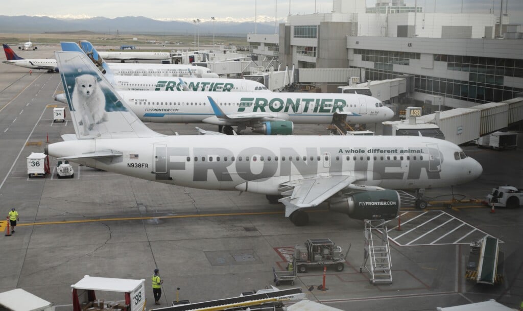 Frontier Airlines Jetliner In Denver