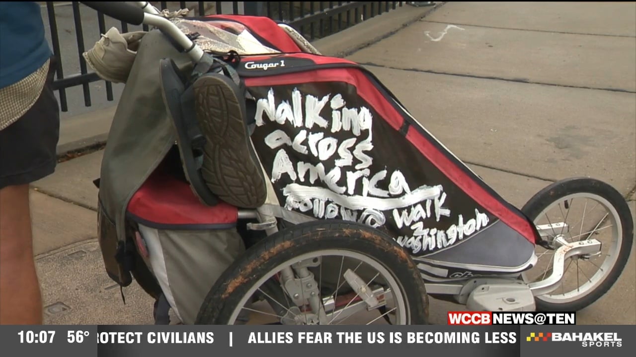 Man Walking Across America Makes Pit Stop In Charlotte WCCB Charlotte