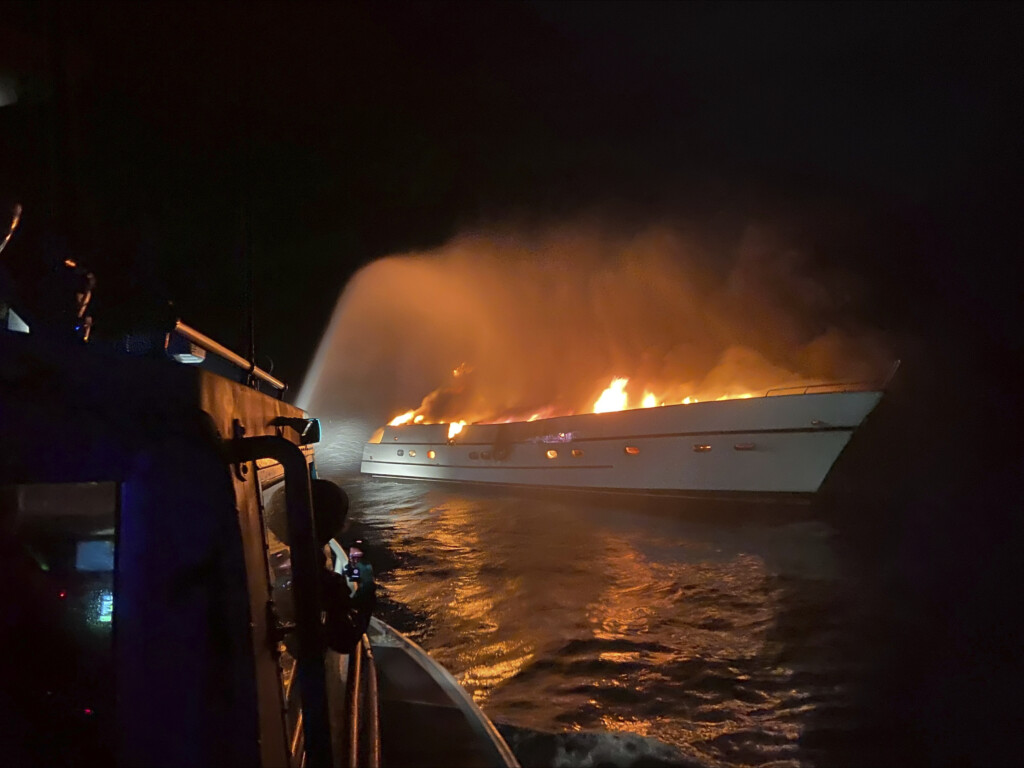 Sailboat Fire Three Rescued