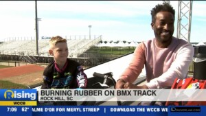 2nd Grader, Hutch Griffith, Burns Rubber On The Bmx Race Track In Rock Hill