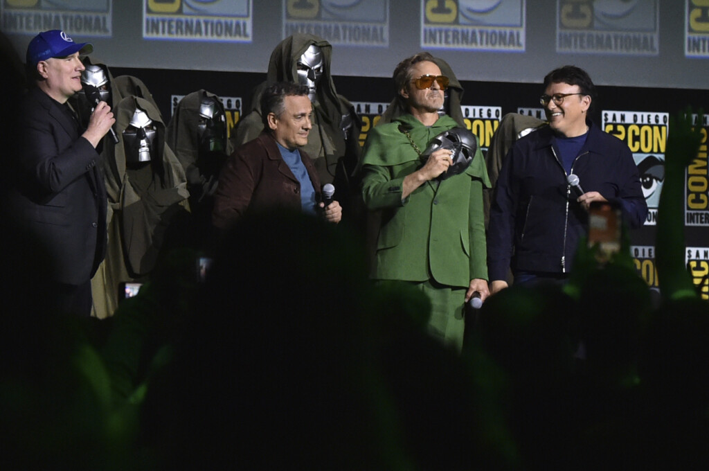 Kevin Feige, Joe Russo, Robert Downey Jr., Anthony Russo