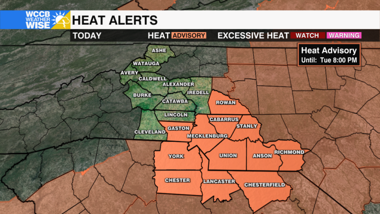 Heat Advisories In Effect Tuesday - WCCB Charlotte