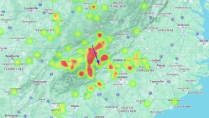 American Meteor Society Observation Heat Map And Trajectory 30aug2024