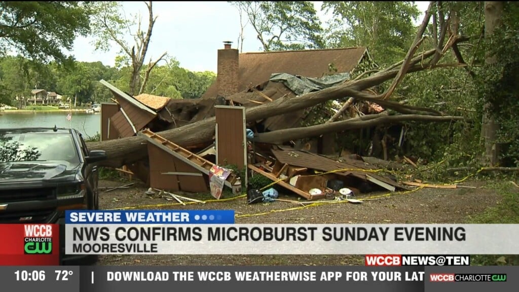 Tree Topples Home During Microburst In Mooresville