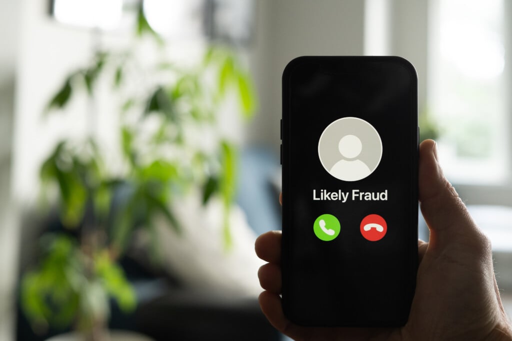 Scam Phone Call On A Smartphone Screen