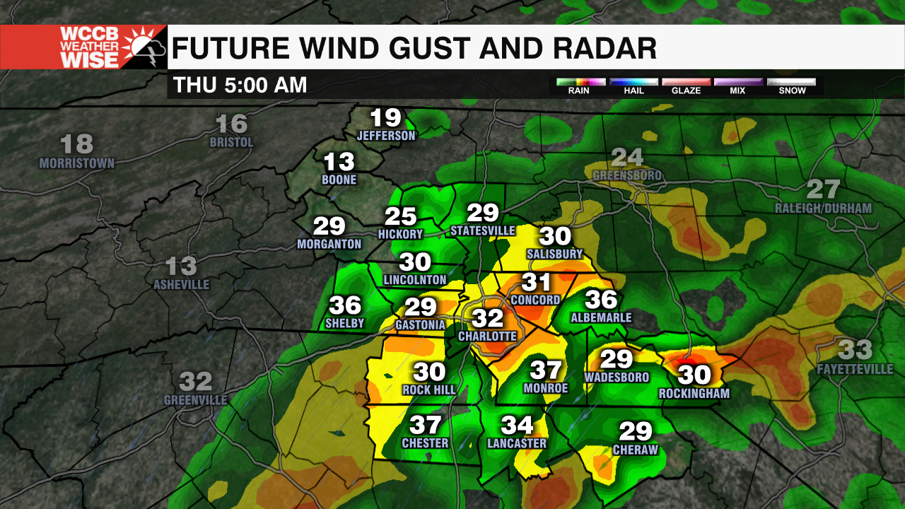 3Graf Future Wind Gust Radar - WCCB Charlotte