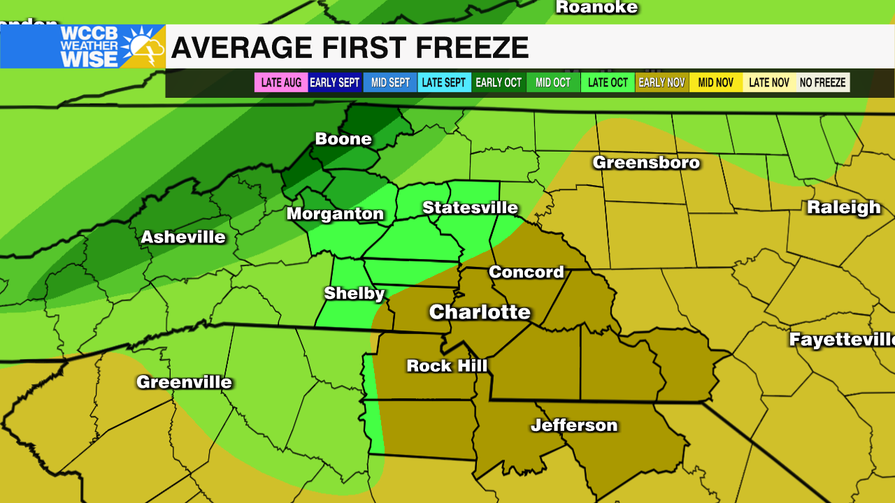 Avg First Freeze WCCB Charlotte's CW