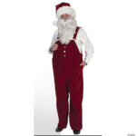 Burgundy Velvet Santa Overalls