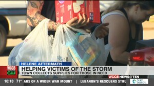 Helping Victim Of The Storm. The Town Of Cornelius Collects Donations