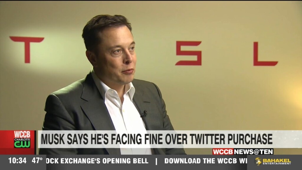 Elon Musk Says He’s Facing Fine Over Twitter Purchase