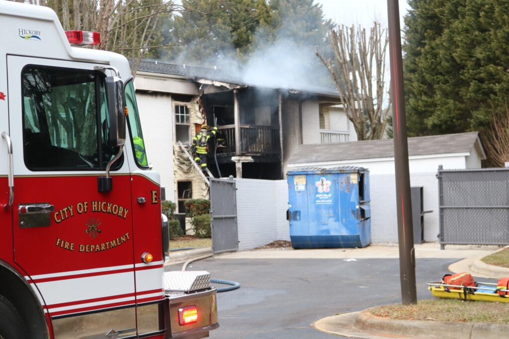 A candle is blamed for sparking a fire Monday at the Hickory Gardens apartments in Hickory.