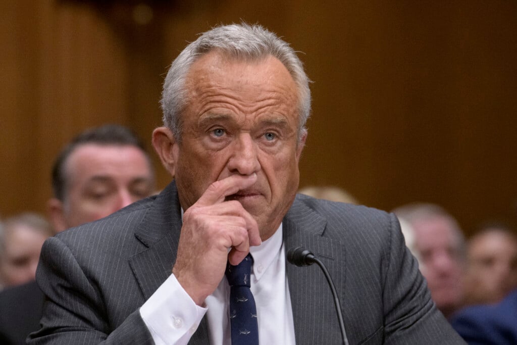 Robert F. Kennedy, Jr., President Trump's nominee to serve as Secretary of Health and Human Services testifies during a Senate Committee on Health, Education, Labor and Pensions hearing for his pending confirmation on Capitol Hill, Thursday, Jan. 30, 2025, in Washington. (AP Photo/Rod Lamkey, Jr.)