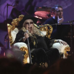 Joni Mitchell performs during the FireAid benefit concert on Thursday, Jan. 30, 2025, at The Forum in Inglewood, Calif. (AP Photo/Chris Pizzello)