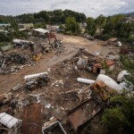Debris is seen in the aftermath of Hurricane Helene, Monday, Sept. 30, 2024, in Asheville, N.C. (AP Photo/Mike Stewart, File)