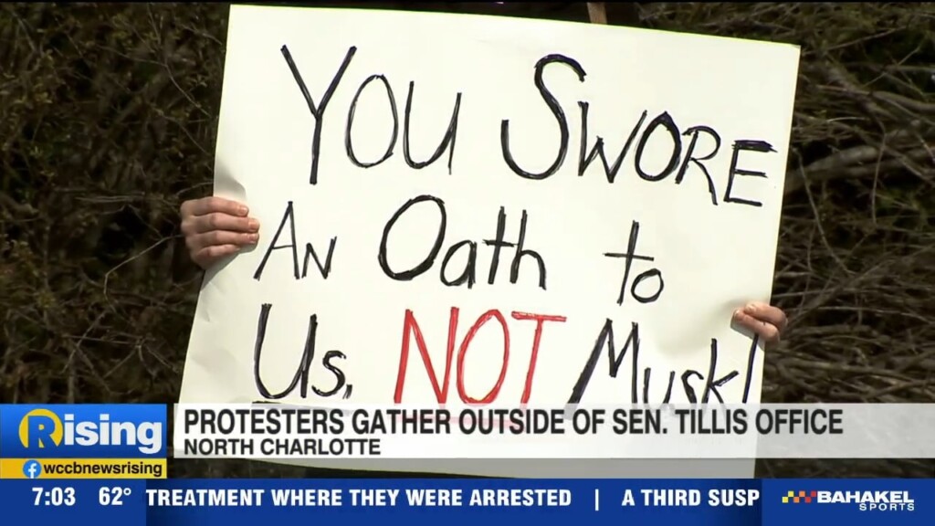 Protest Held Outside Of Thom Tillis' Office In Charlotte