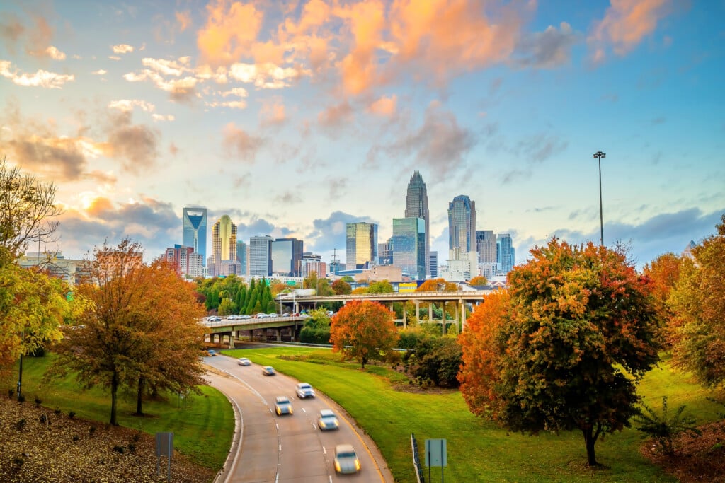 Charlotte City Downtown Skyline Cityscape Of North Carolina