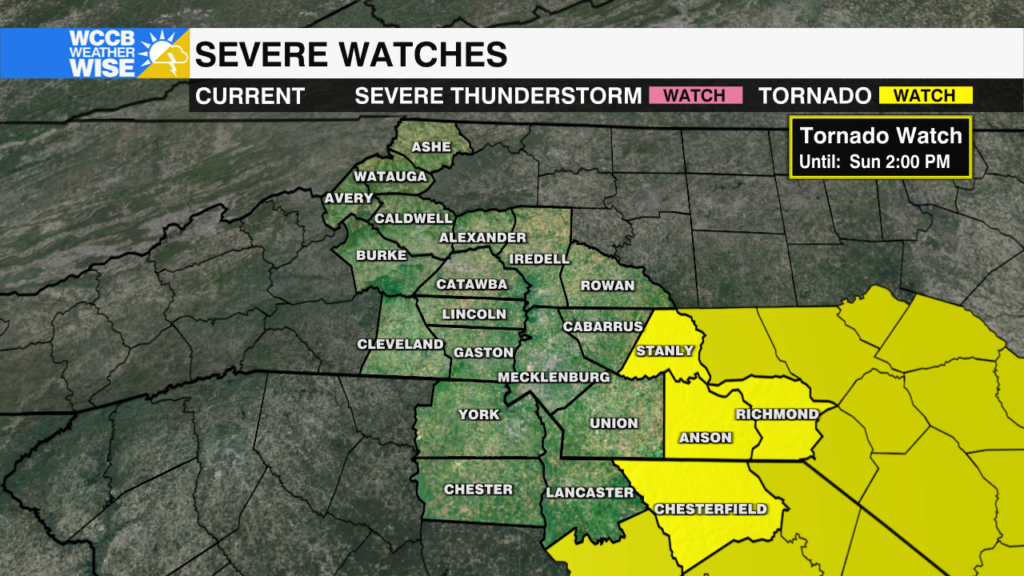 WeatherWise Alert: Tornado Watch issued ahead of Sunday morning severe ...