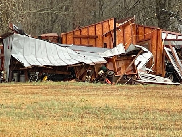Damage from a possible tornado in Union Co.
