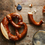 Bavarian Pretzels With Glass Of Dark Beer