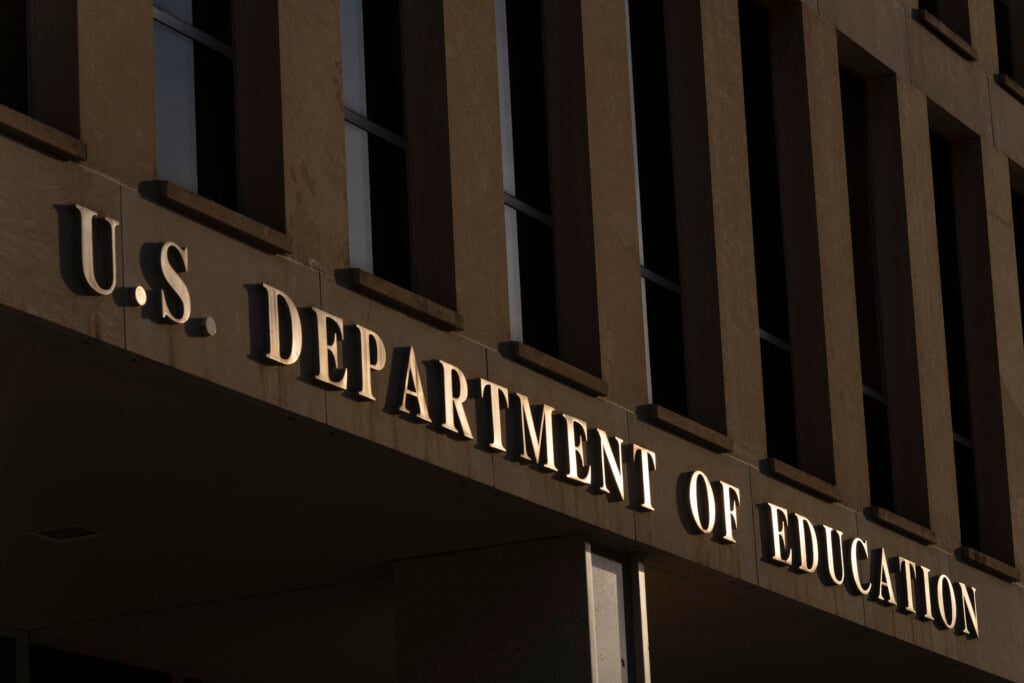 The headquarters of the U.S. Department of Education, March 12, 2025, in Washington. (AP Photo/Mark Schiefelbein, File)