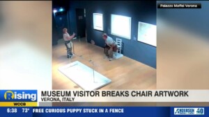 Museum Visitor Breaks Chair Display
