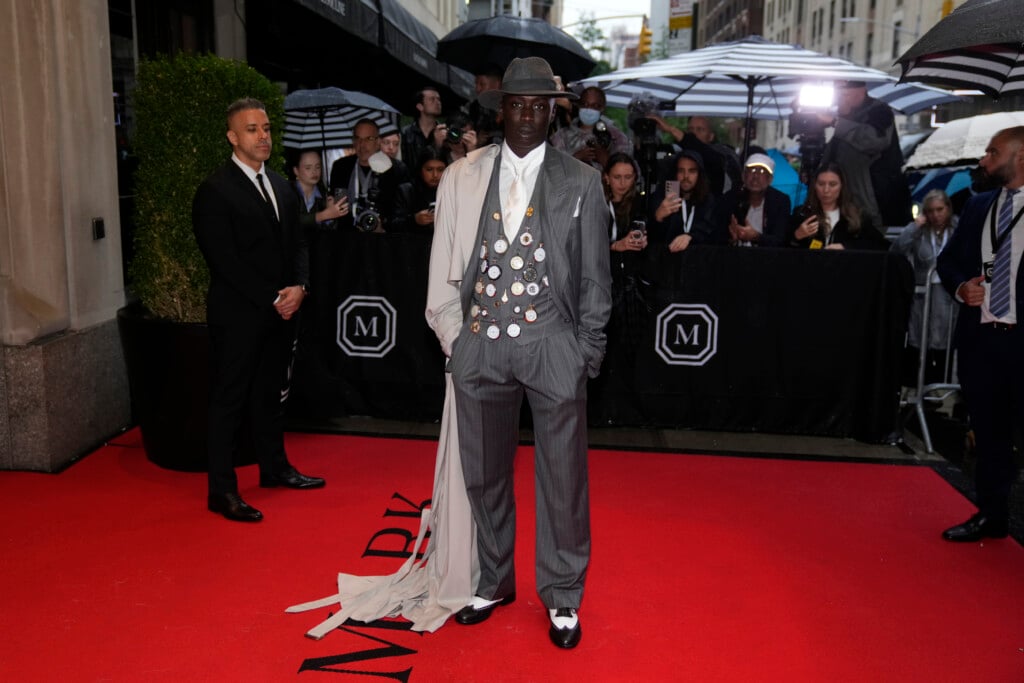 Khaby Lame departs The Mark Hotel prior to attending The Metropolitan Museum of Art's Costume Institute benefit gala celebrating the opening of "Superfine: Tailoring Black Style" in New York, May 5, 2025. (Photo by Charles Sykes/Invision/AP File)