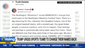 Trump Urges Sports Teams To Change Their Names Back