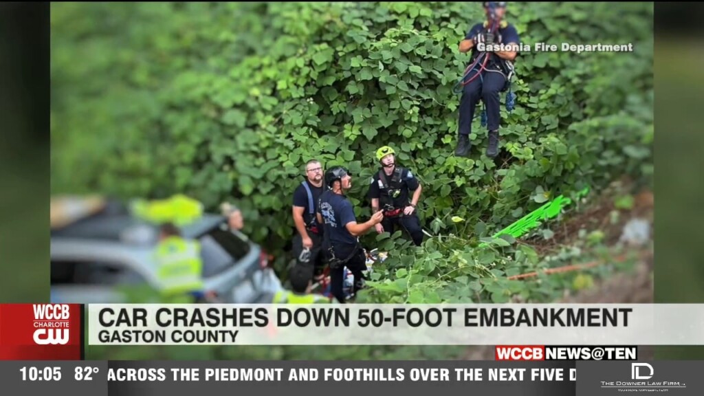 Car Crashes Down 50 Foot Embankment