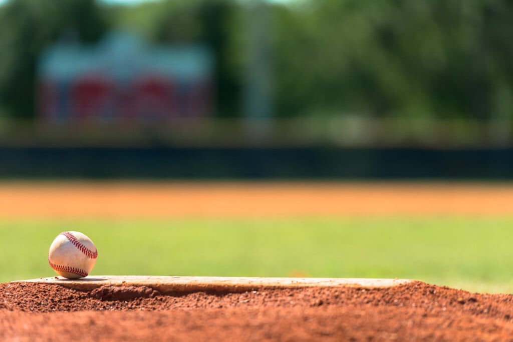 Baseball On Pitchers Mound